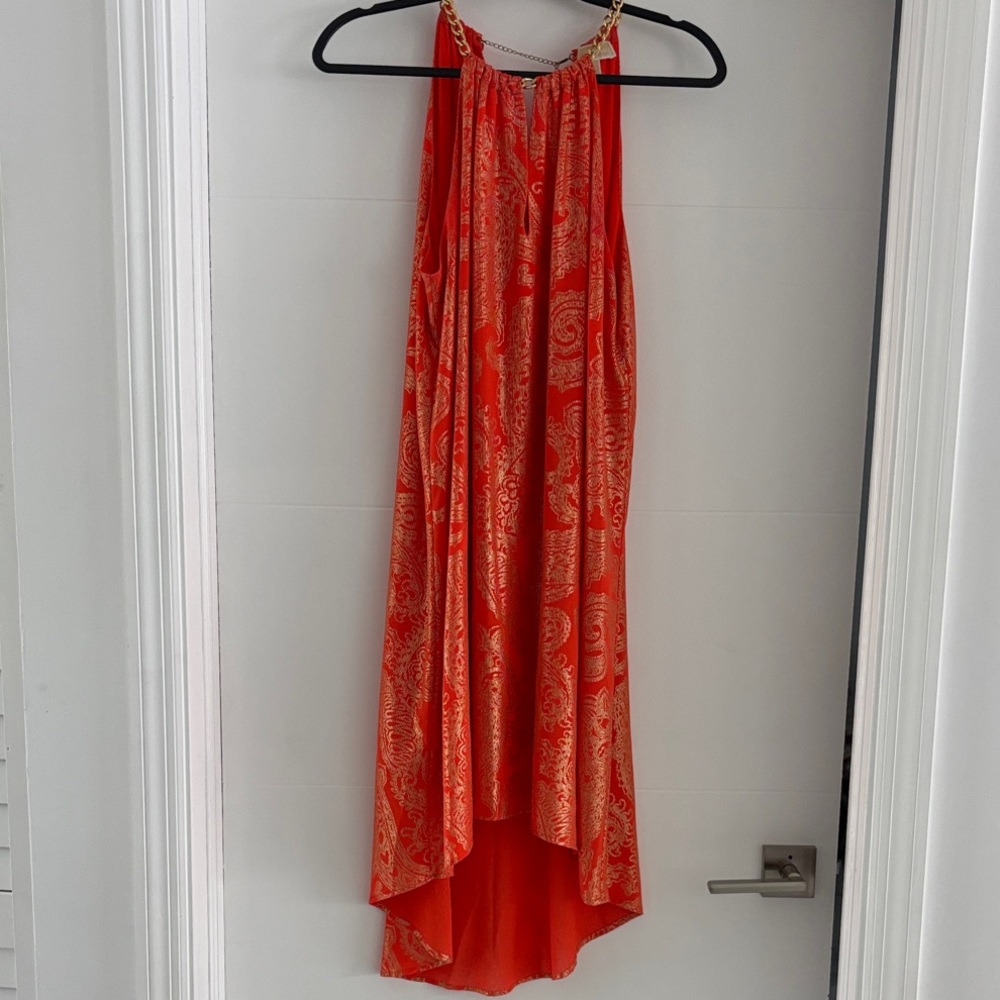 MICHAEL Michael Kors Orange/Gold Asymmetrical Dress